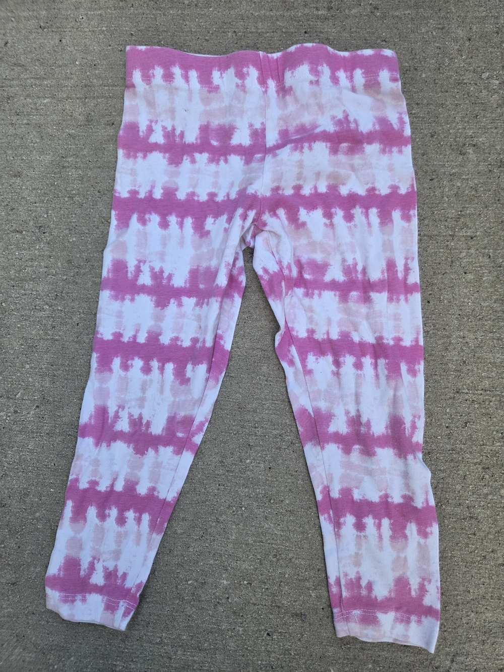 Rae Dunn Pink and White Tie-Dye Kids Leggings